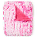Dormify Leah Ruched Tie Dye Faux Fur Square Pillow, Hot Pink