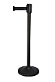 CSL Stanchions With 9' Retractable Belts, Black, Pack Of 2 Stanchions