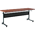 Lorell® Shift 2.0 Flip & Nesting Mobile Table, 29-1/2”H x 72”W x 24”D, Cherry/Black