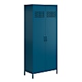 Ameriwood Home Mr. Kate Annie 32"W Tall Metal 2-Door Cabinet, Deep Ocean Blue