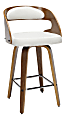 OFM 161 Collection Mid-Century Modern Low-Back Stool, Beige/Walnut 1 thumbnail image