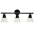 Lalia Home Essentix 3-Light Wall Mounted Vanity Light Fixture, 26-1/2”W, Alabaster White/Black 1 thumbnail image