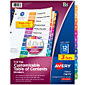 Avery® Ready Index® 1-12 Tab Binder Dividers With Customizable Table Of Contents, 8-1/2" x 11", 12 Tab, White/Multicolor, Pack Of 3 Sets 1 thumbnail image