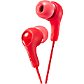 JVC Gumy Plus HA-FX7 Earphone - Stereo - Red - Mini-phone (3.5mm) - Wired - 16 Ohm - 10 Hz 20 kHz - Nickel Plated Connector - Earbud - Binaural - In-ear - 3.30 ft Cable 1 thumbnail image