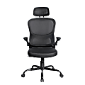 Elama Mesh/Fabric High-Back Adjustable Office Chair, Black 1 thumbnail image