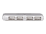 Manhattan Hi-Speed 4-Port USB 2.0 Pocket Hub, Silver 1 thumbnail image