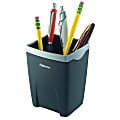 Fellowes® Office Suites Pencil Cup, 4 1/4"H x 3 1/8"W x 3 1/8"D, Black/Silver