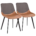 LumiSource Outlaw 2-Tone Chairs, Black/Brown/Gray, Set Of 2 Chairs