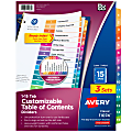 Avery® Ready Index® 1-15 Tab Binder Dividers With Customizable Table Of Contents, 8-1/2" x 11", 15 Tab, White/Multicolor, Pack Of 3 Sets 1 thumbnail image