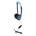 HamiltonBuhl™ MS2-AMV Personal On-Ear Headphones With In-Line Microphone And TRRS Plug, Blue/Black