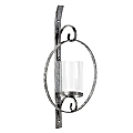 Uniek Kate And Laurel Doria Metal Wall Sconce Candle Holder, 21-3/4”H x 12-1/2”W x 5-1/2”D, Silver 1 thumbnail image