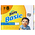 Bounty Basic Select-A-Size Paper Towels, White, 95 Sheets Per Roll, Pack Of 6 Rolls
