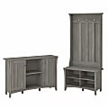 Bush Furniture Salinas Entryway Storage Set with Hall Tree/Shoe Bench and Accent Cabinet, Driftwood Gray, Standard Delivery 1 thumbnail image