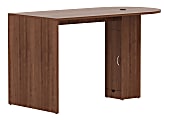 Lorell® Essentials Series 71"W Café-Height Peninsula Table, Walnut 1 thumbnail image