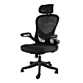 Elama Mesh/Fabric High-Back Adjustable Office Task Chair, Black/Gray