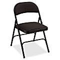 Lorell® Padded Seat Steel Folding Chair, Black, Set Of 4