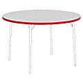 Lorell® Classroom Round Activity Table Top, 48"W, Gray Nebula/Red