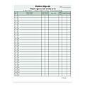 HIPAA Compliant Patient/Visitor Privacy 2-Part Sign-In Sheets, 8-1/2" x 11", Green, Pack Of 125 Sheets