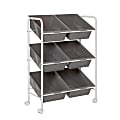 Honey Can Do Rolling Cart, 6 Bins, 33-15/16” x 14-1/4”, Gray 1 thumbnail image
