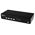 StarTech.com 4 Port USB DVI KVM Switch with DDM Fast Switching Technology and Cables - Control 4 DVI USB-equipped PCs with a single peripheral set with USB Dynamic Device Mapping to avoid switching lag-time - 4 Port USB DVI KVM Switch 1 thumbnail image