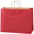 Partners Brand Tinted Shopping Bags, 12"H x 16"W x 6"D, Scarlet, Case of 250