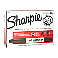 Sharpie® Twin-Tip Permanent Markers, Chisel/Super Points, Black, Pack Of 12