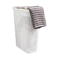 Mind Reader 40L Slim Laundry Hamper Clothes Basket with Lid, 23-1/2" H x 10-52/5" W x 18" D, White