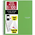 Five Star® Spiral Notebook Plus Study App, 1 Subject, Wide Ruled, 8" x 10 1/2", Retro Green 1 thumbnail image