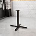 Flash Furniture Restaurant Table X-Base With 4''-Diameter Table-Height Column, 28-1/2"H x 33"W x 33"D, Black