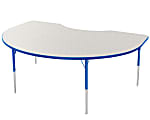 Marco Group 48" x 72" Activity Table, Crescent, 21 - 30"H, Gray Glace/Blue