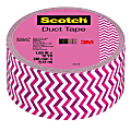 Scotch® Expressions Duct Tape, 3" Core, 1.88" x 10 Yd., Pink Chevron
