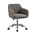 Linon Ryker Sherpa Home Office Chair, Gray/Silver