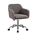 Linon Ryker Sherpa Home Office Chair, Gray/Silver 1 thumbnail image