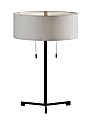 Adesso® Wesley Table Lamp, 22-1/4"H, Soft Taupe Shade/Black Base