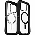 OtterBox iPhone 15 Pro Defender Series XT Clear Case With Magsafe - For Apple iPhone 15 Pro Smartphone - Black, Clear - Drop Resistant, Scrape Resistant, Dirt Resistant, Bump Resistant, Dust Resistant, Shock Absorbing
