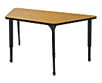 Marco Group™ Apex™ Series Adjustable Height Trapezoid Table, Solar Oak/Black