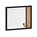 Martha Stewart Everette Magnetic Dry-Erase Monthly Calendar And Cork Board Combo, 18" x 24", Black Woodgrain 1 thumbnail image