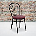 Flash Furniture Fan Back Accent Chair With Vinyl Seat, Burgundy/Black