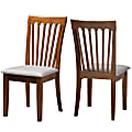 Baxton Studio Minette Fabric Dining Chairs, Gray/Walnut, Set Of 2 Dining Chairs 1 thumbnail image
