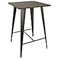 Lumisource Oregon Industrial Table, Square, Espresso/Antique Brown