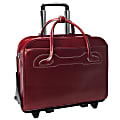 McKlein Willow Brook Leather Detachable-Wheeled Briefcase, Red