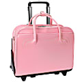 McKlein Willow Brook Leather Detachable-Wheeled Briefcase, Pink