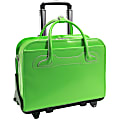 McKlein Willow Brook Leather Detachable-Wheeled Briefcase, Green 1 thumbnail image