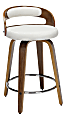 OFM 161 Collection Mid-Century Modern Low-Back Stool, Beige/Walnut 1 thumbnail image