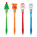 Office Depot® Brand Holiday Light-Up Ballpoint Pen, Medium Point, 1.0 mm, Assorted Barrel Colors, Black Ink 1 thumbnail image