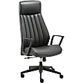 Lorell® Bonded Leather High-Back Executive Chair, Black