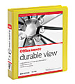Office Depot® Brand Durable Nonlocking Round View Binder, 1 1/2" Rings, Yellow