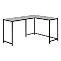 Monarch Specialties Barry 59"W L-Shaped Corner Desk, Gray