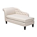 Baxton Studio Upholstered Chaise Lounger, Beige