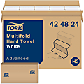 Tork Multifold H2 1-Ply Hand Towels, 9-1/2" x 9", White, 250 Sheets Per Pack, Case Of 16 Packs 1 thumbnail image